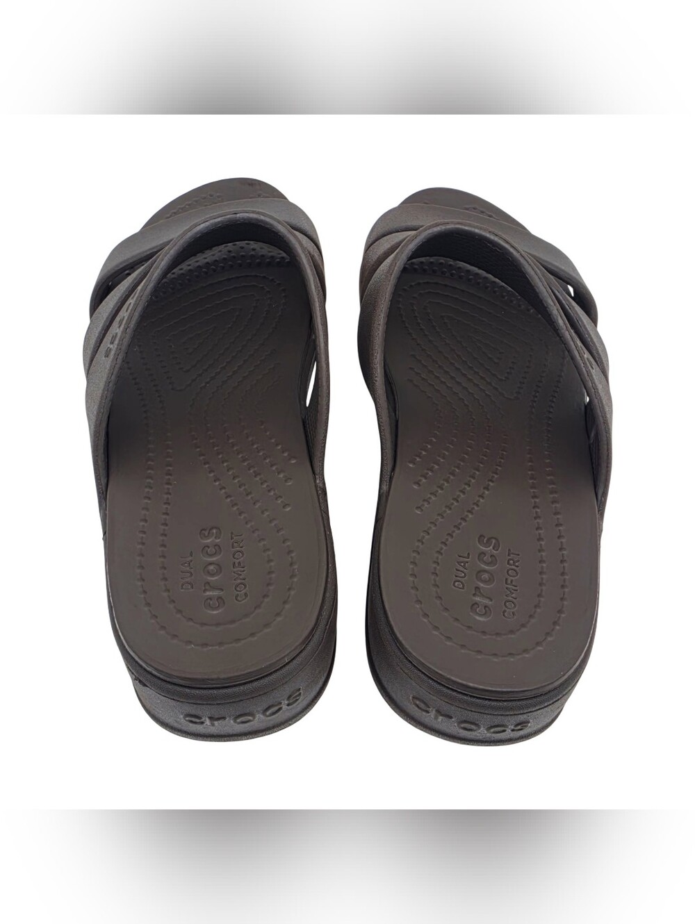 Crocs Monterey Strappy Wedge Espresso Brown Size 7 - Picture 4 of 6